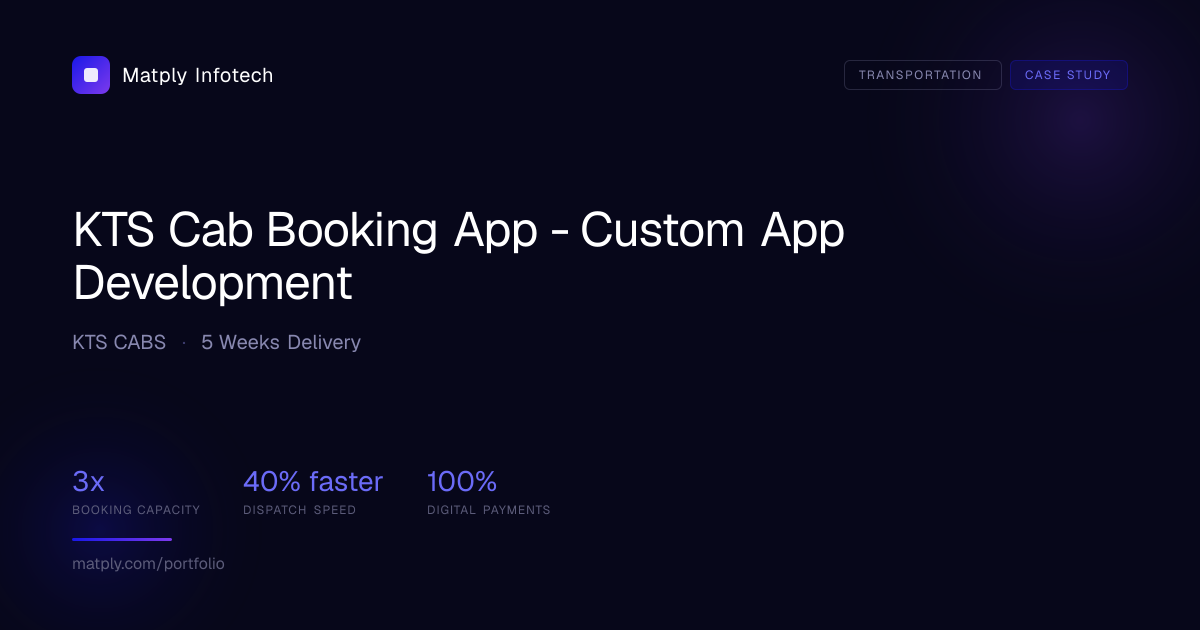 KTS Cab Booking App Custom App Development | Matply Infotech